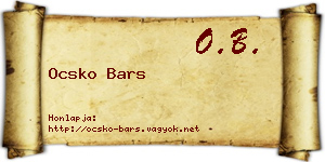 Ocsko Bars névjegykártya