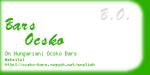 bars ocsko business card